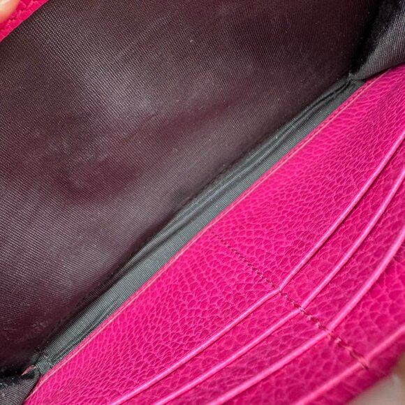 GUCCI GG Marmont Chain Wallet Pink Leather Shoulder Bag 699-070825 - Picture 14 of 15